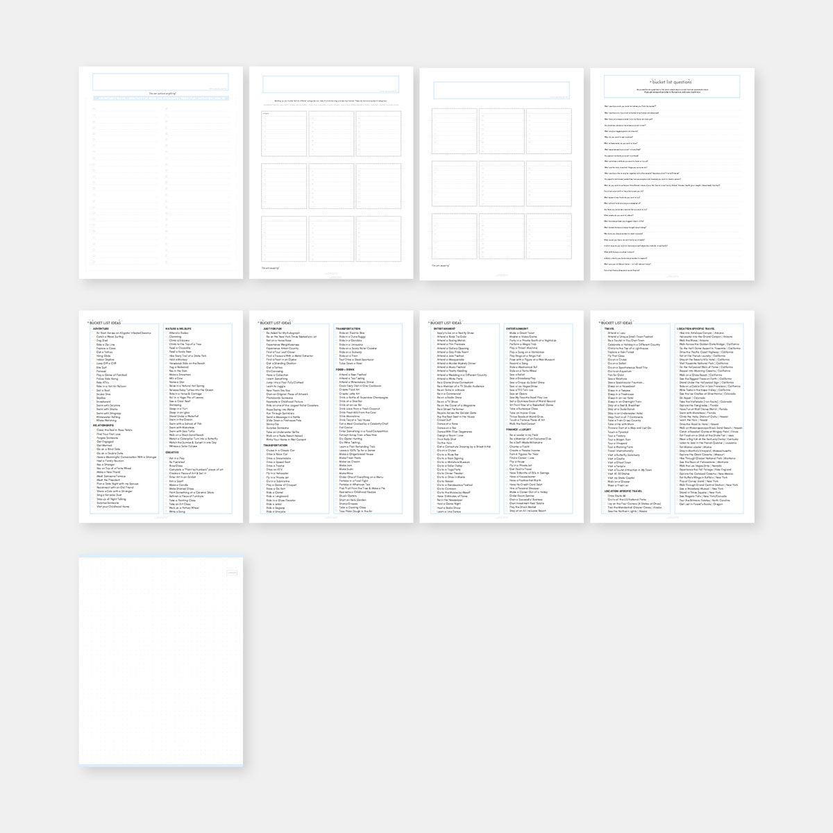Bucket List (Guided Template) Vision board, dream board, vision board examples, vision board online, digital vision board, virtual vision board, goal board, goal setting vision board, vision board 2022, manifestation board, creating a vision board.