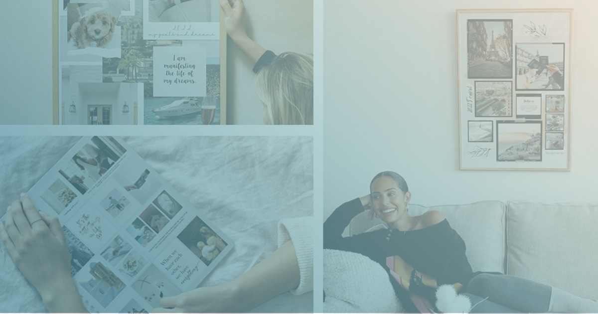 Guided vision board templates for online goal visualization and planning