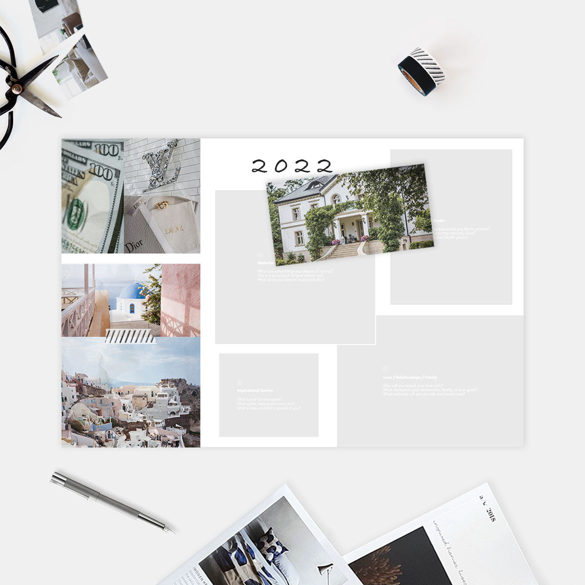 Minimal DIY Vision Board Vision board, dream board, vision board examples, vision board online, digital vision board, virtual vision board, goal board, goal setting vision board, vision board 2022, manifestation board, creating a vision board.