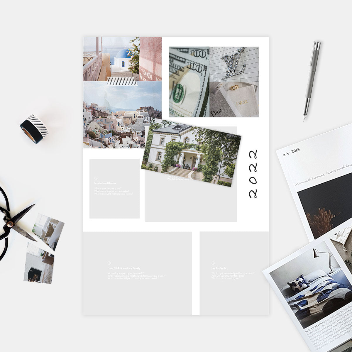 Minimal DIY Vision Board Vision board, dream board, vision board examples, vision board online, digital vision board, virtual vision board, goal board, goal setting vision board, vision board 2022, manifestation board, creating a vision board.